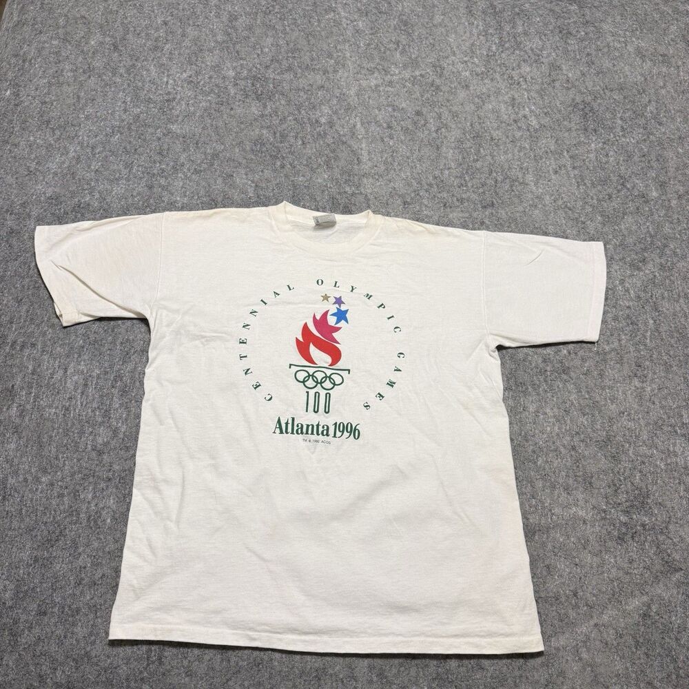 Vintage 1996 Atlanta Olympics Shirt XL Oneita Super Heavyweight Made in USA 90s